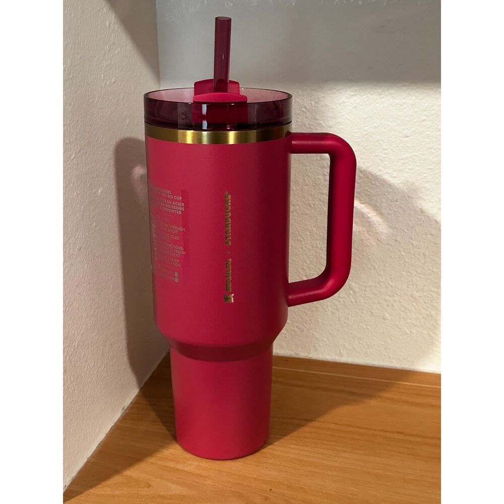 Stanley X Starbucks 2024 Berry Pink Glitter Quencher 40Oz. NWT - Picture 1 of 4